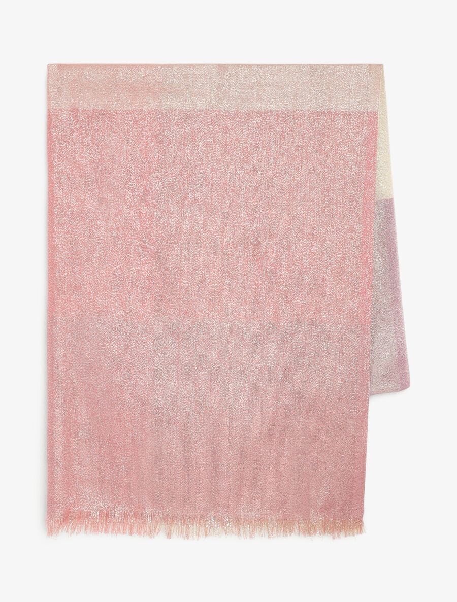 Foulard irisé à grands carreaux - Rose - 2
