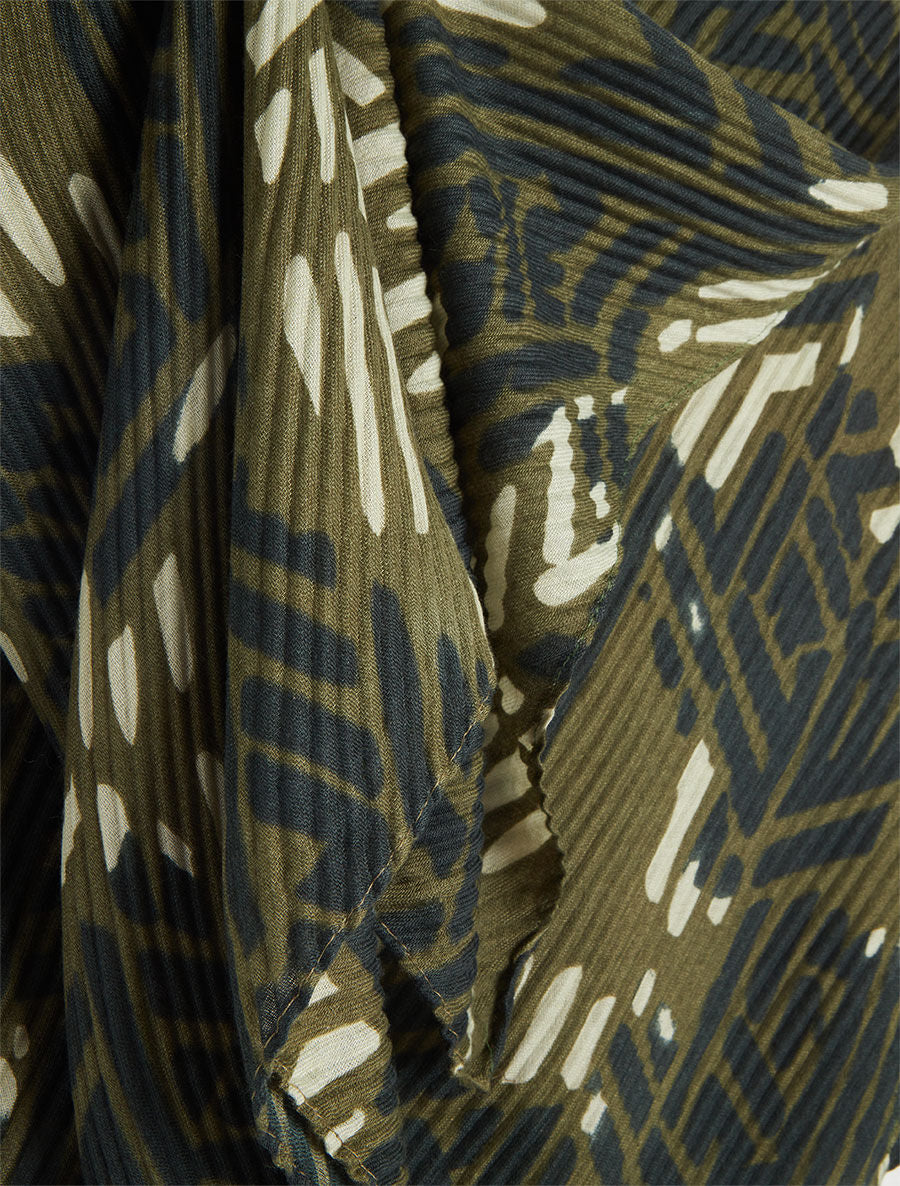 Foulard imprimé graphique bicolore - Vert - 3