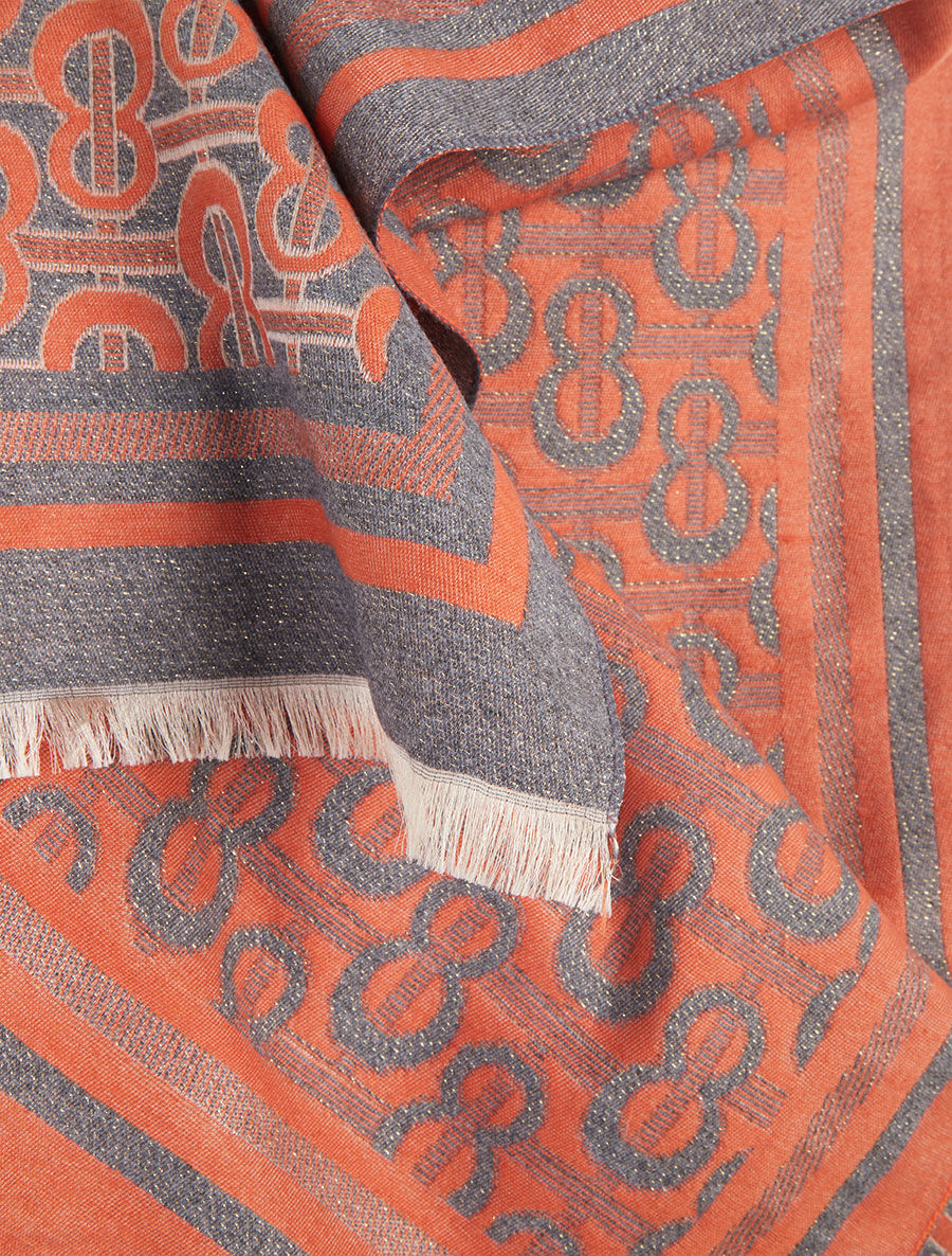 Echarpe imprimé infini stylisé - Orange - 3