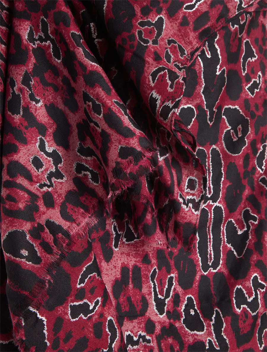 Foulard imprimé léopard irisé - Pourpre - 3
