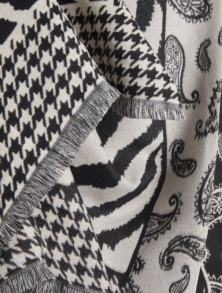 Foulard épais à divers imprimés - Noir - 3