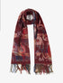 Echarpe à imprimé cachemire à bords frangés - Bordeaux - 1