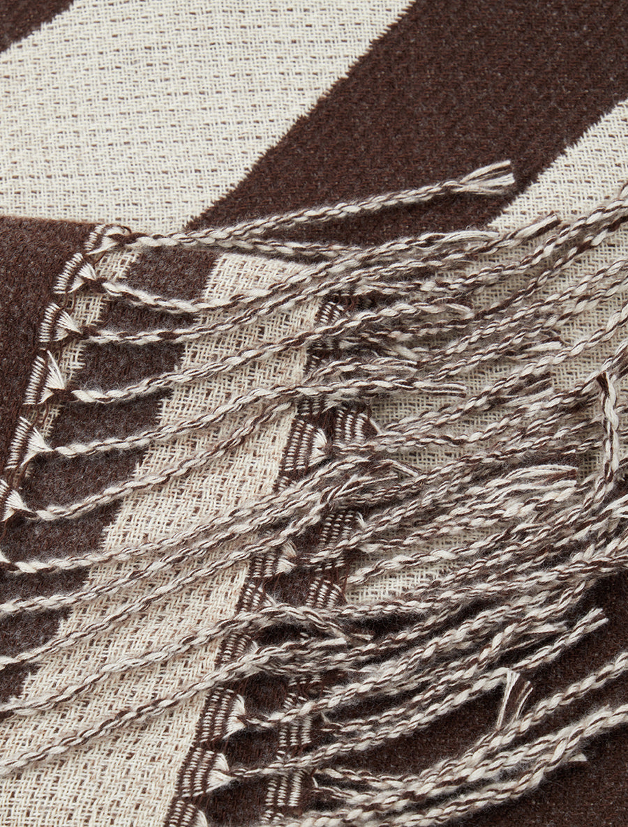 Echarpe à imprimé coeurs concentriques - Marron - 3