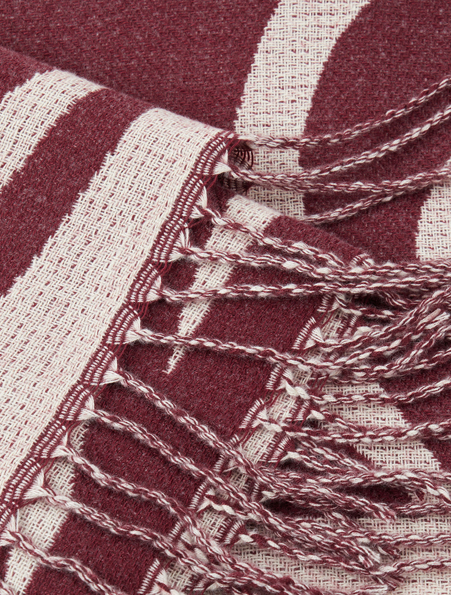 Echarpe à imprimé coeurs concentriques - Bordeaux - 3