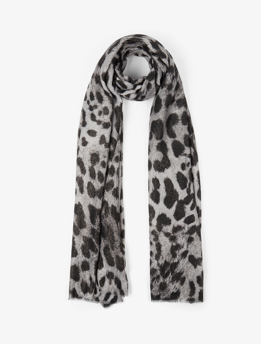 Foulard irisé imprimé léopard - Gris - 1