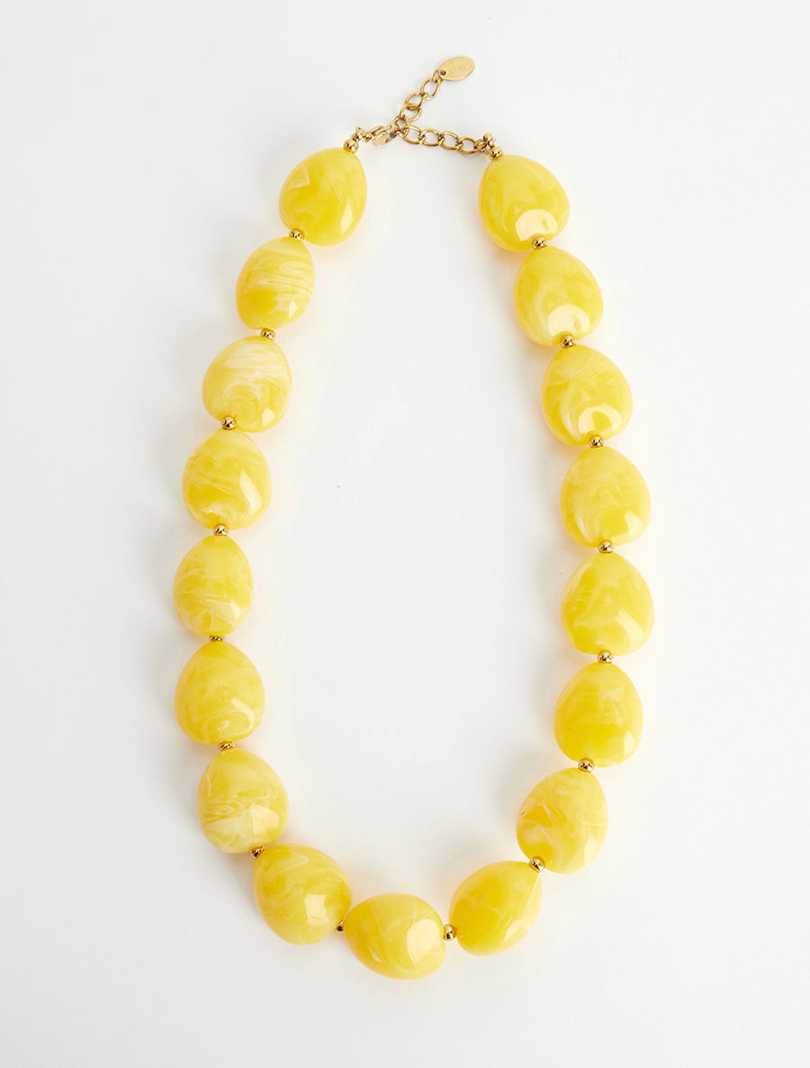 Collier à perles en résine - Jaune - 2