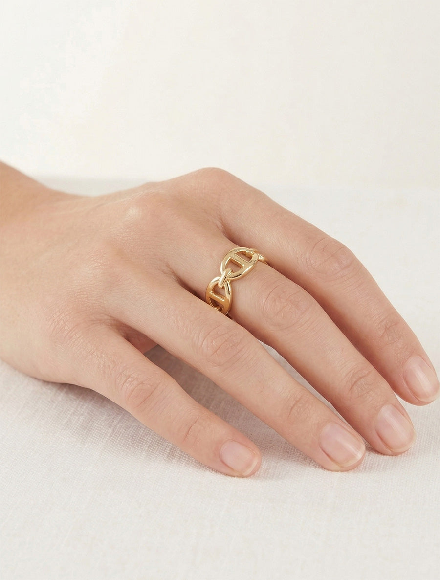 Bague maillons marins - Or - 1