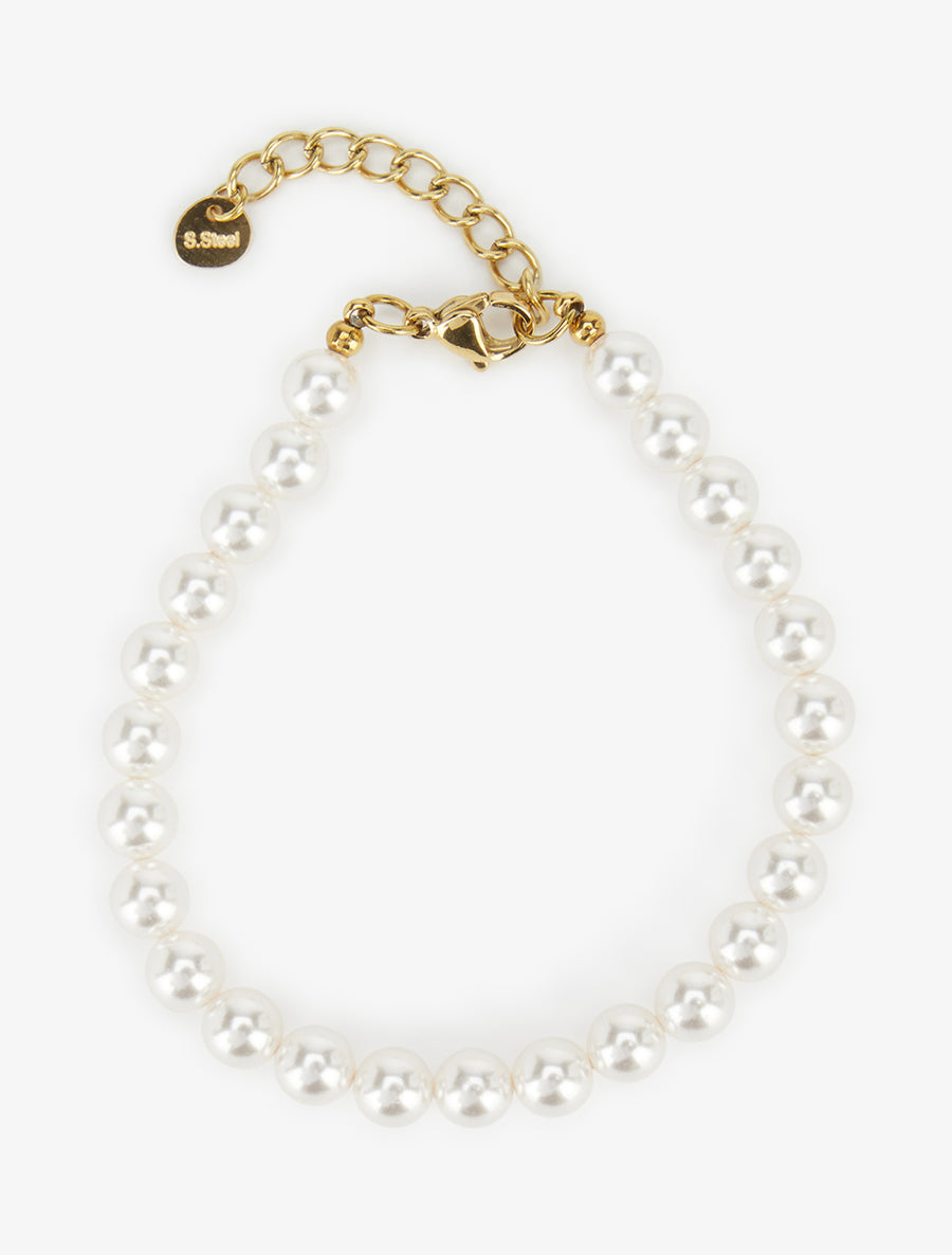 Bracelet en perles - Or/blanc - 2