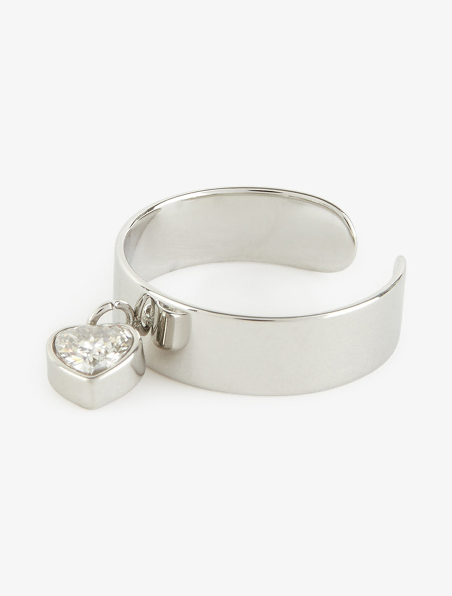 Bague coeur en zircon - Argent - 3