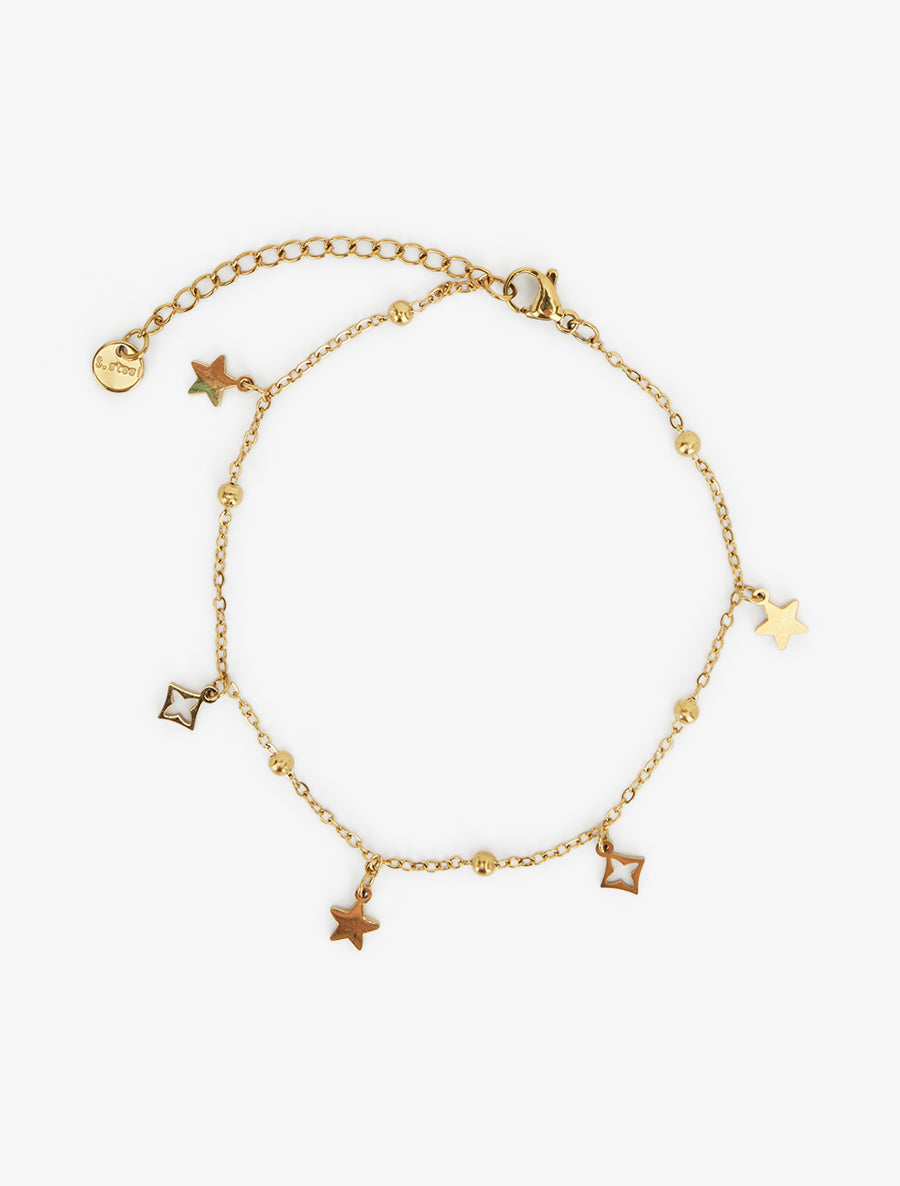 Chaîne de cheville à étoiles - Or - 2