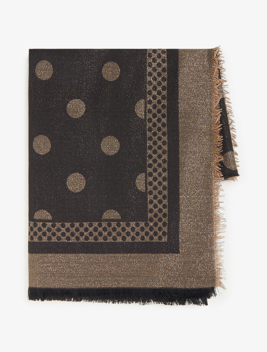Echarpe carrée irisée à motif pois - Noir - 2