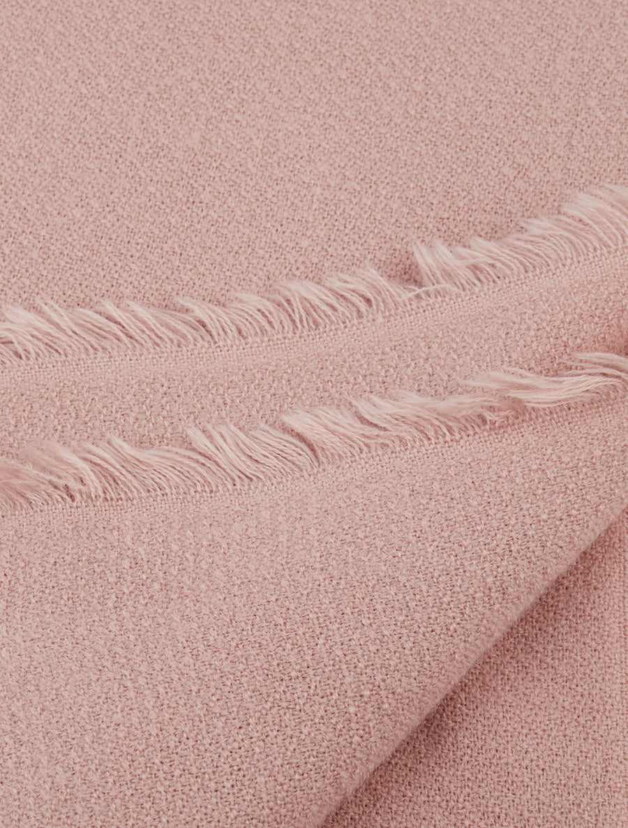 Foulard uni à bords effilochés - Rose - 3