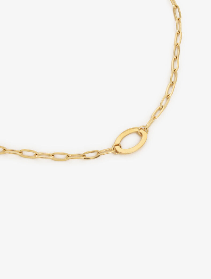 Collier en maille à pendentif ovale - Or - 2
