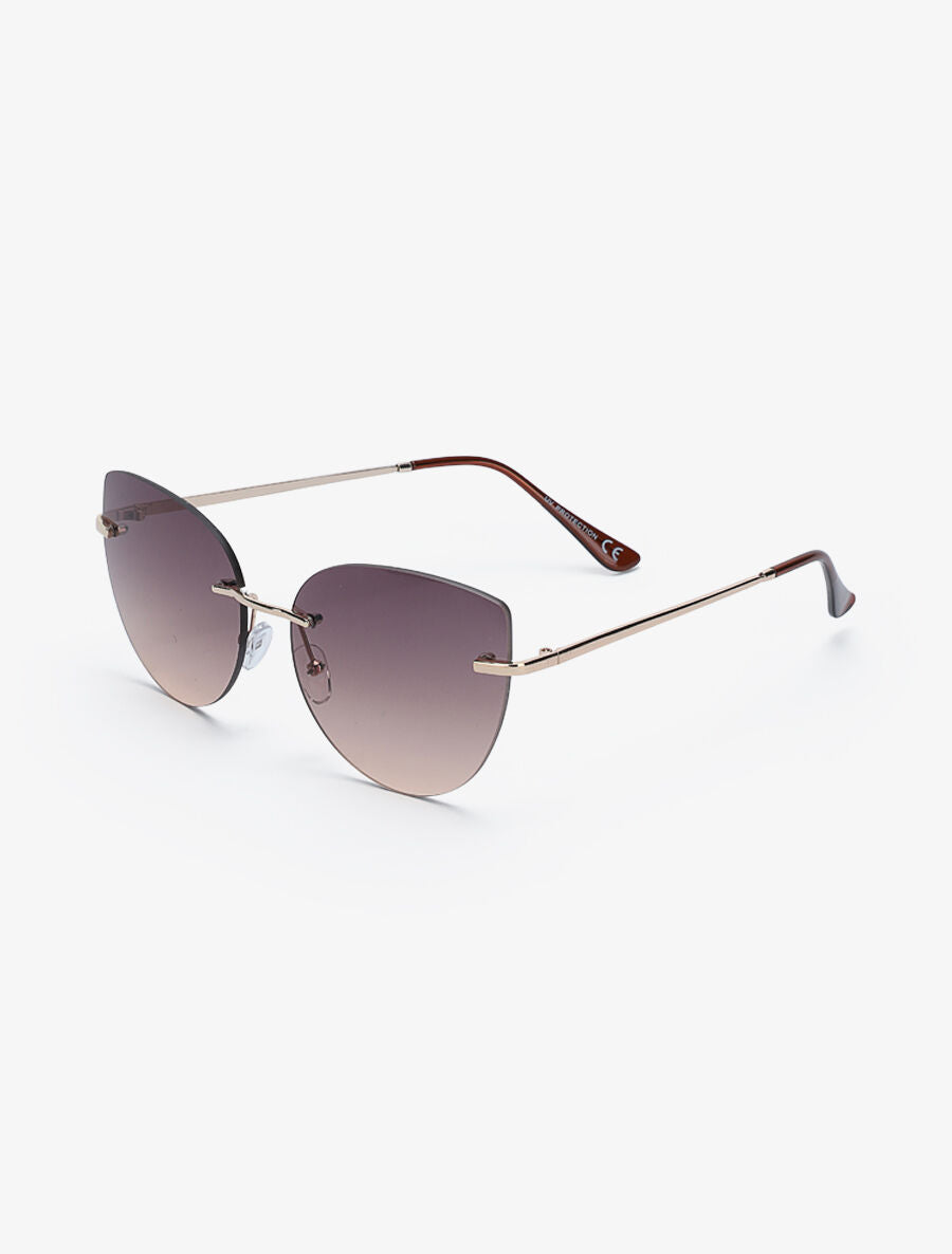 Lunettes de soleil à monture invisible - Marron clair - 2