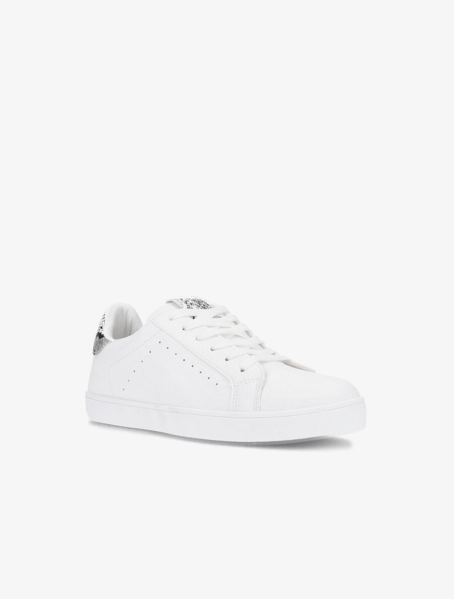 Sneakers à languette et contrefort imprimé - Blanc/python - 2