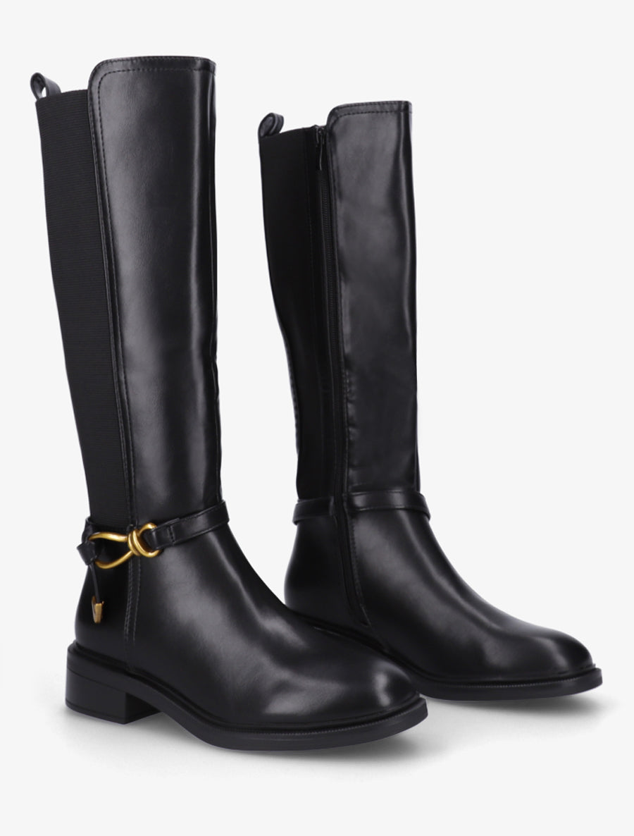 Bottes style cavalière à boucle fantaisie - Noir - 4