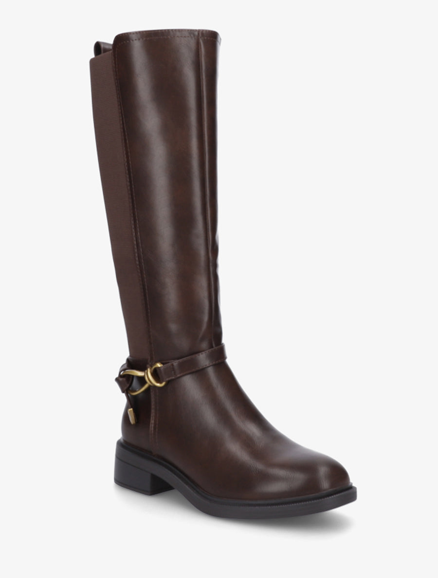 Bottes style cavalière à boucle fantaisie - Marron - 2
