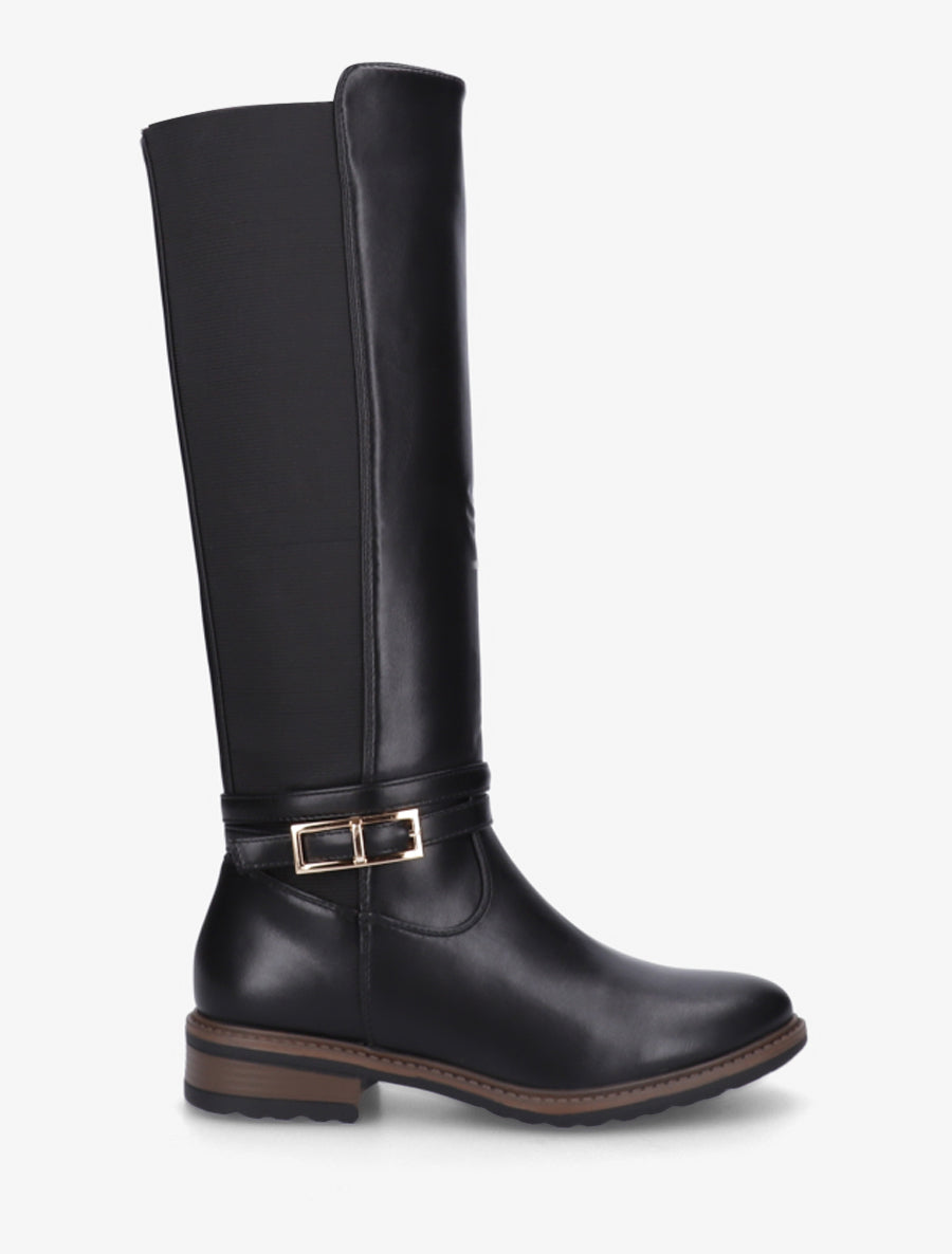 Bottes unies élastiquées - Noir - 1