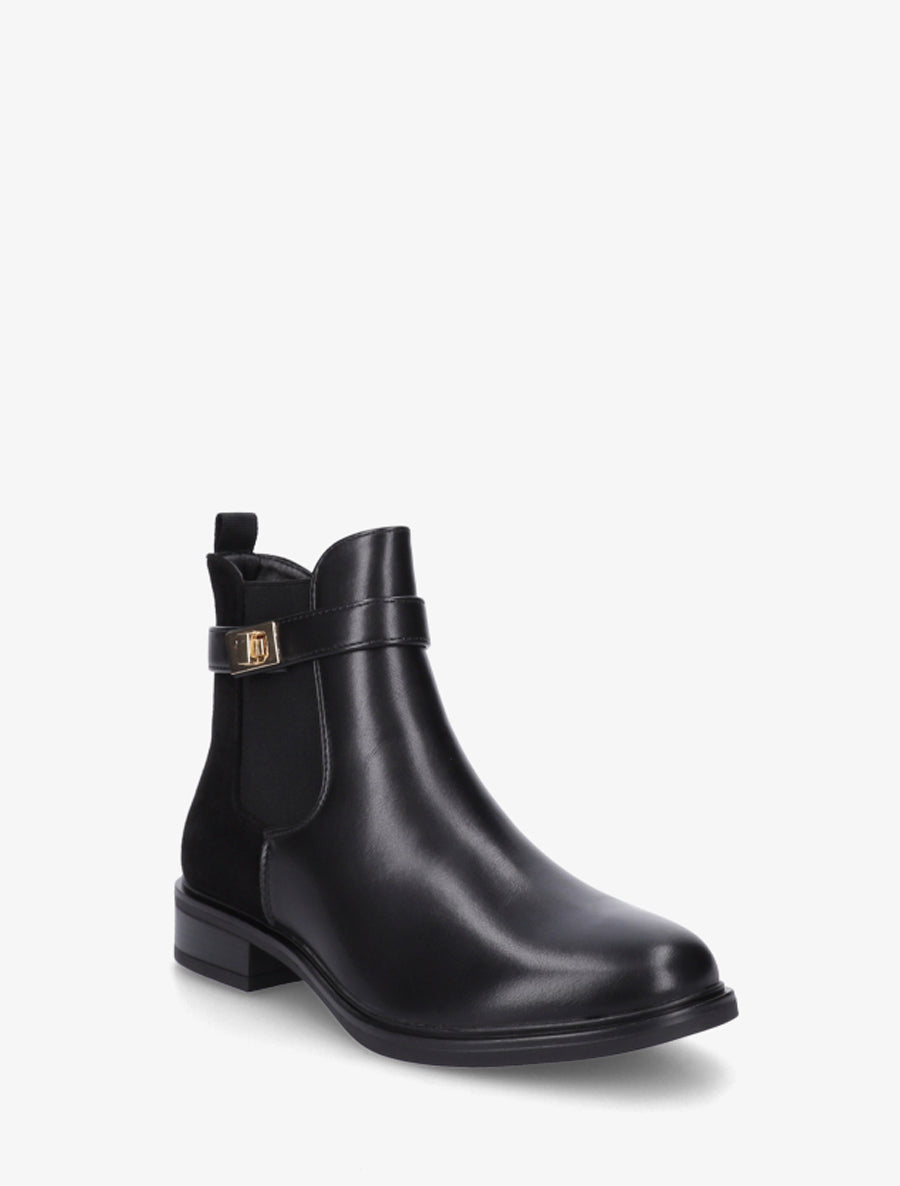 Bottines unies à contrefort en suédine - Noir - 2