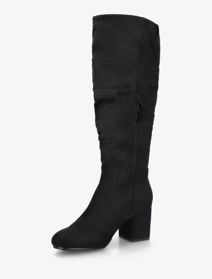 Bottes plissées en suédine - Noir - 3