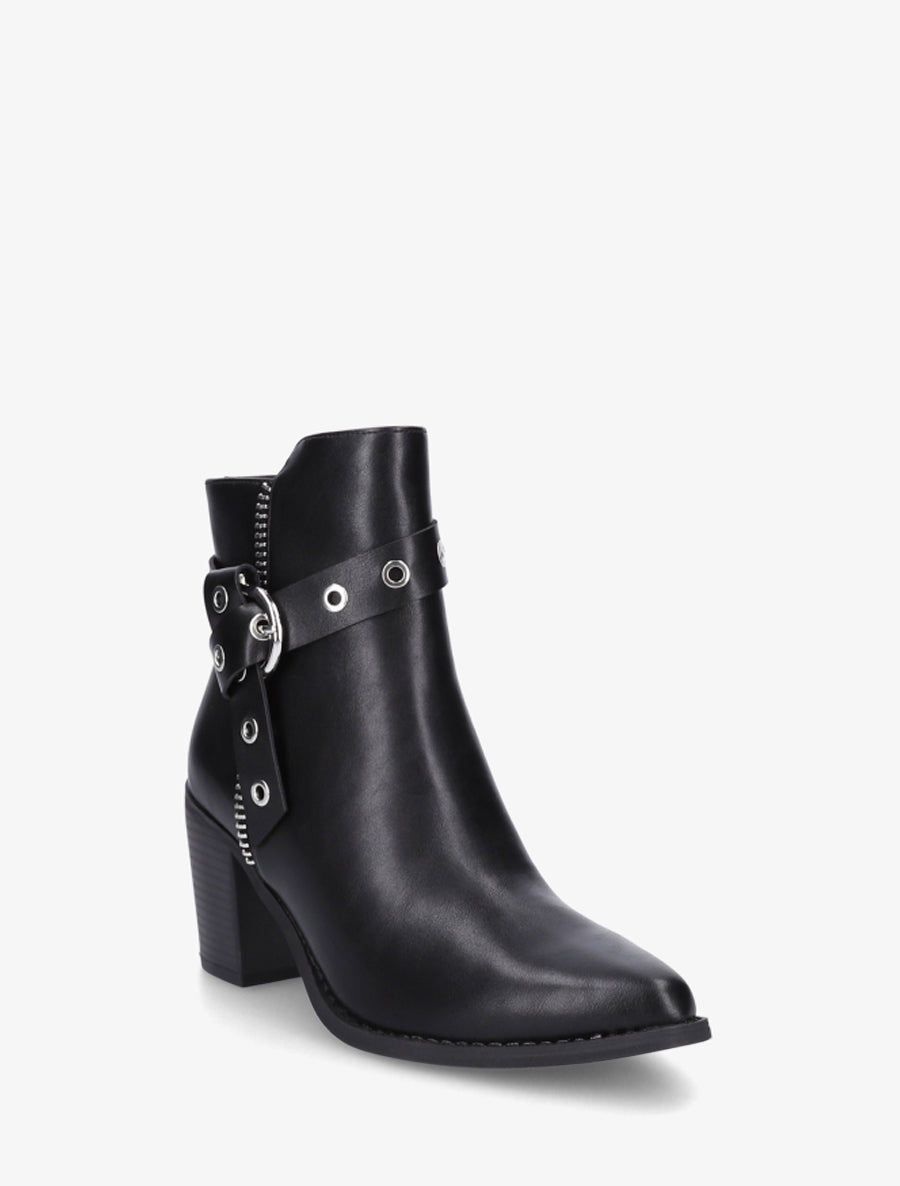 Bottines sanglées à bouts pointus - Noir - 2