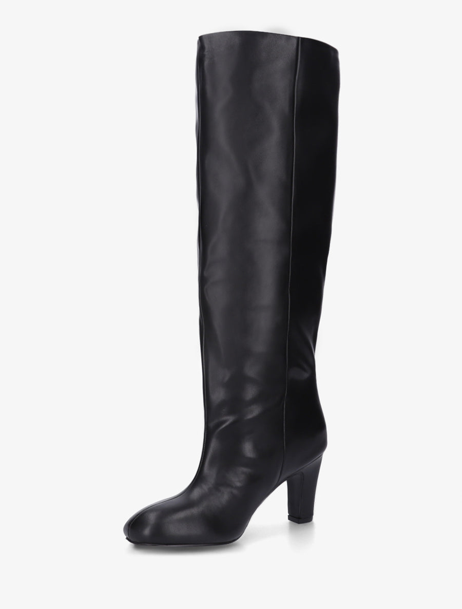 Bottes en simili à bouts ronds - Noir - 3