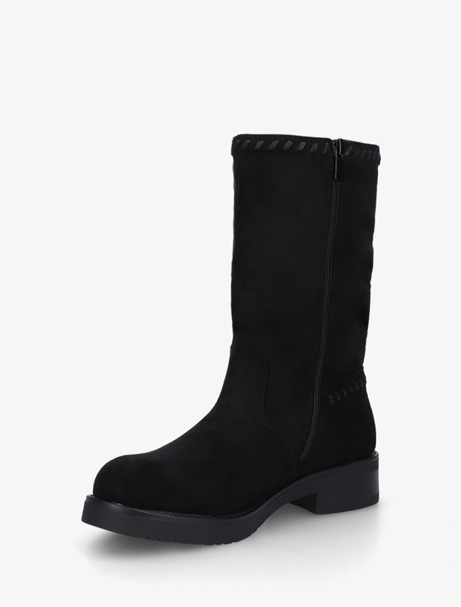 Bottines plissées à bouts ronds - Noir - 3