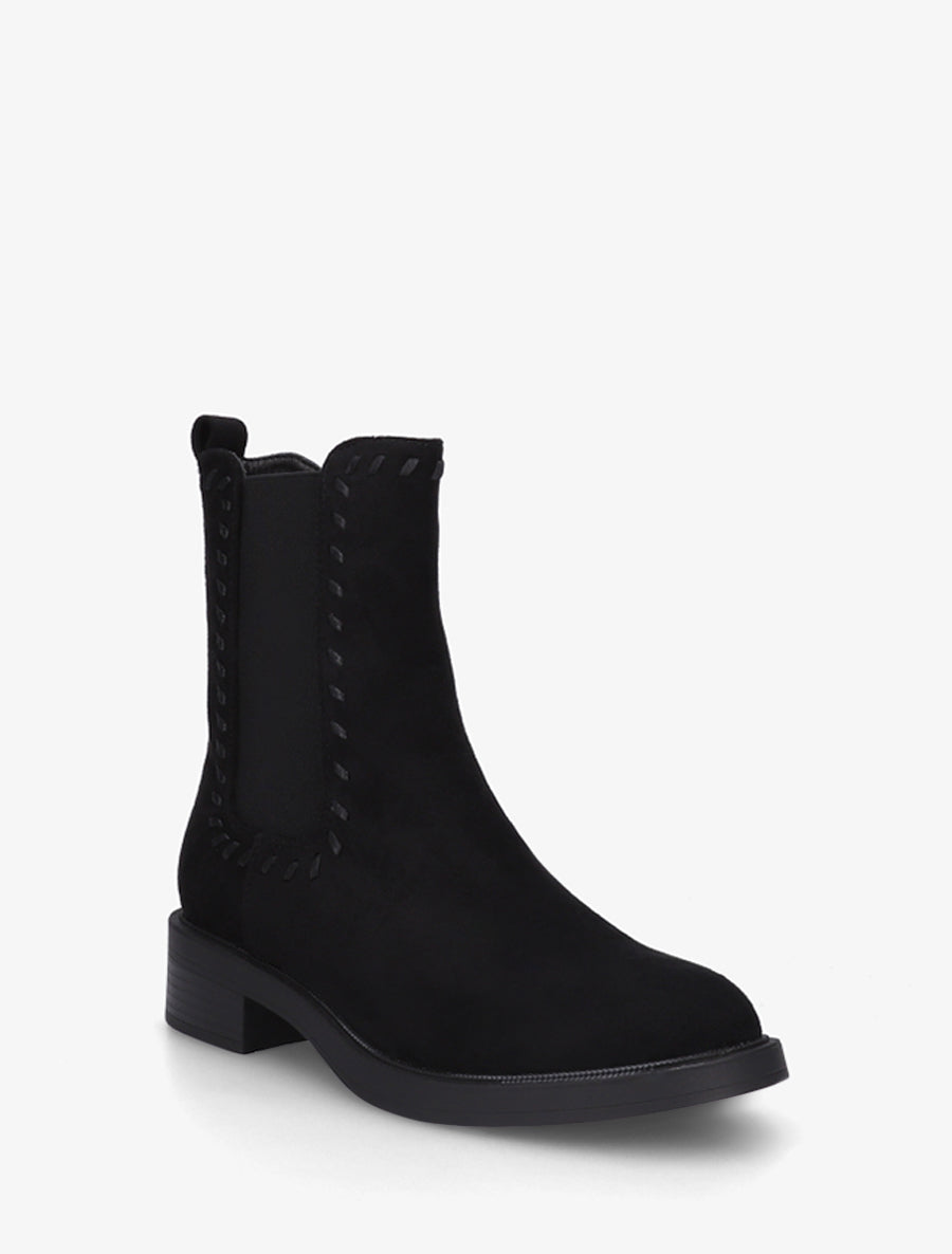 Bottines style chelsea en suédine - Noir - 2