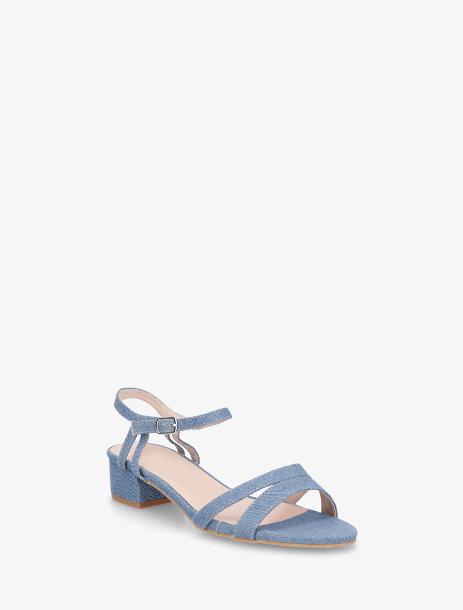 Sandales plates à double bride - Bleu denim - 2