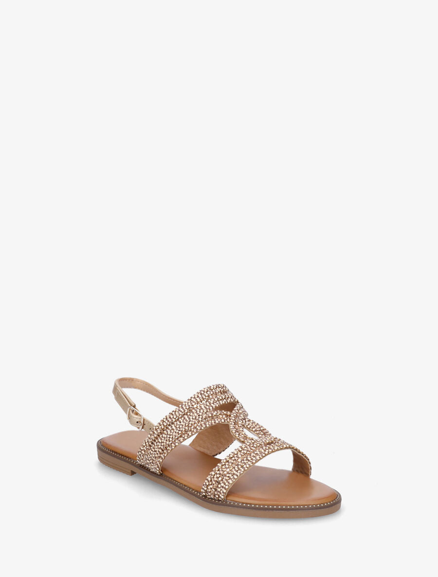 Nu-pieds ornés de strass - Or - 2