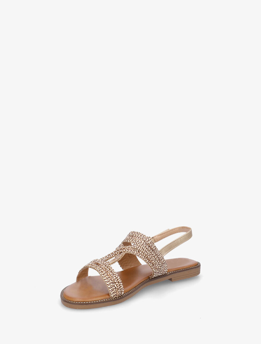 Nu-pieds ornés de strass - Or - 3