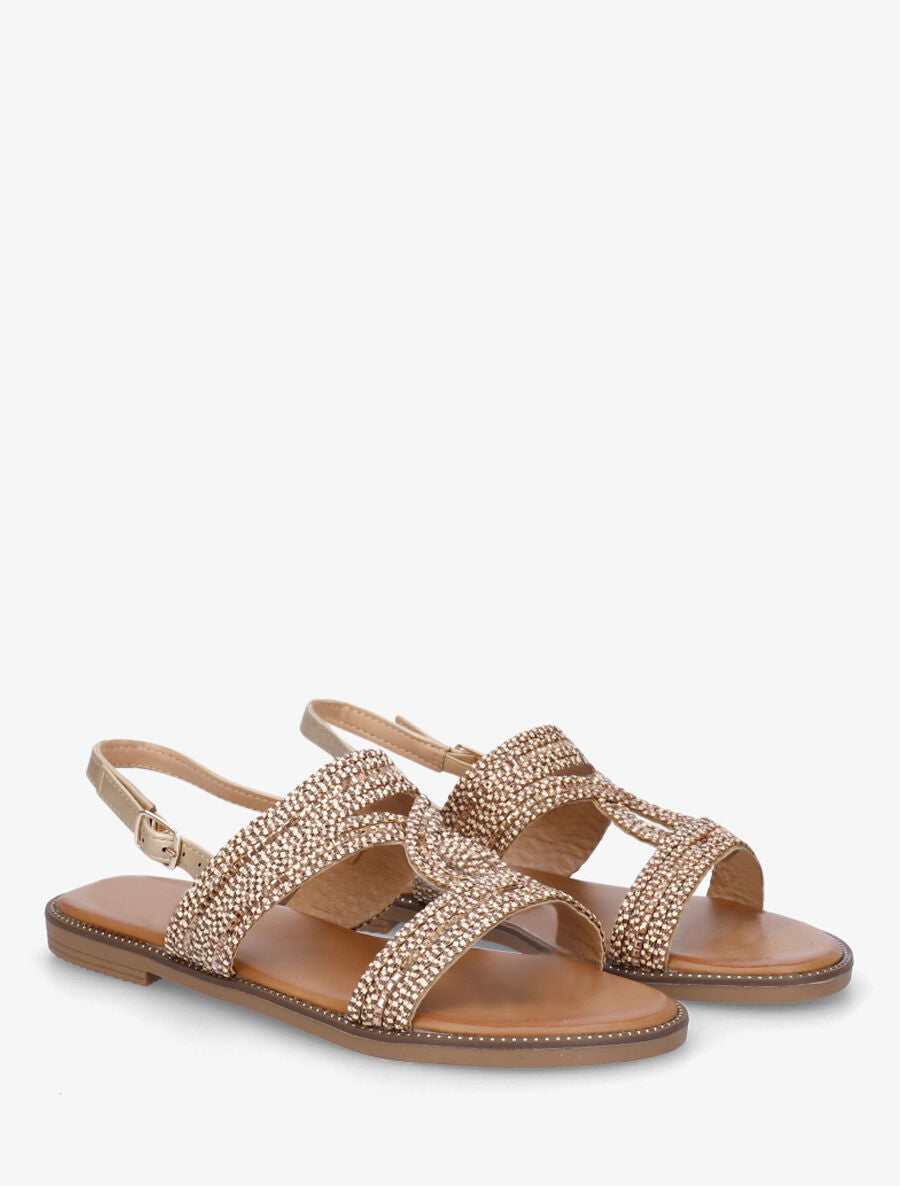 Nu-pieds ornés de strass - Or - 4