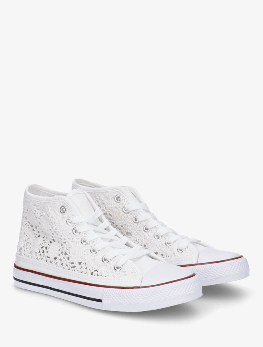 Tennis montantes en crochet - Blanc - 4