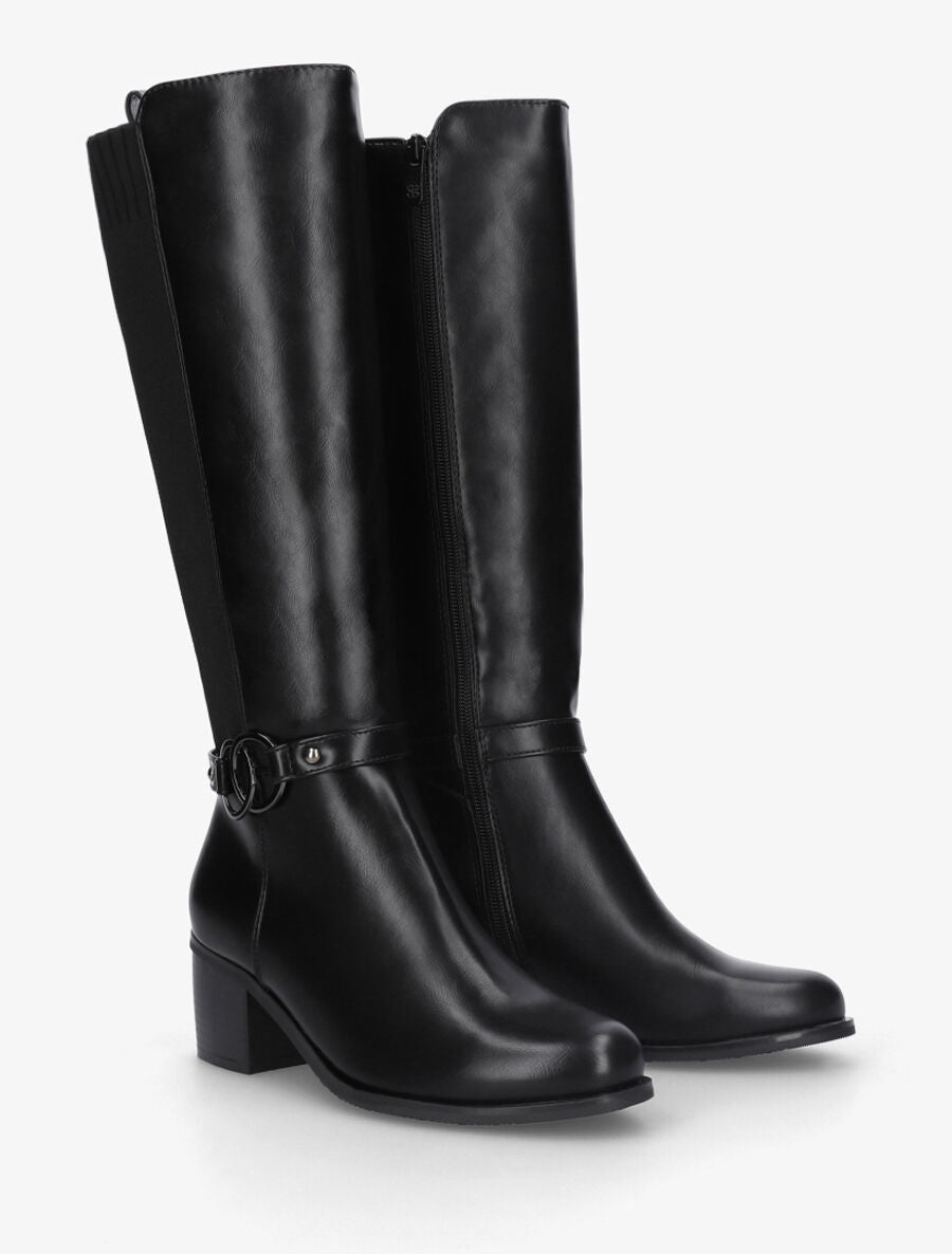 Bottes en simili à talon - Noir - 4