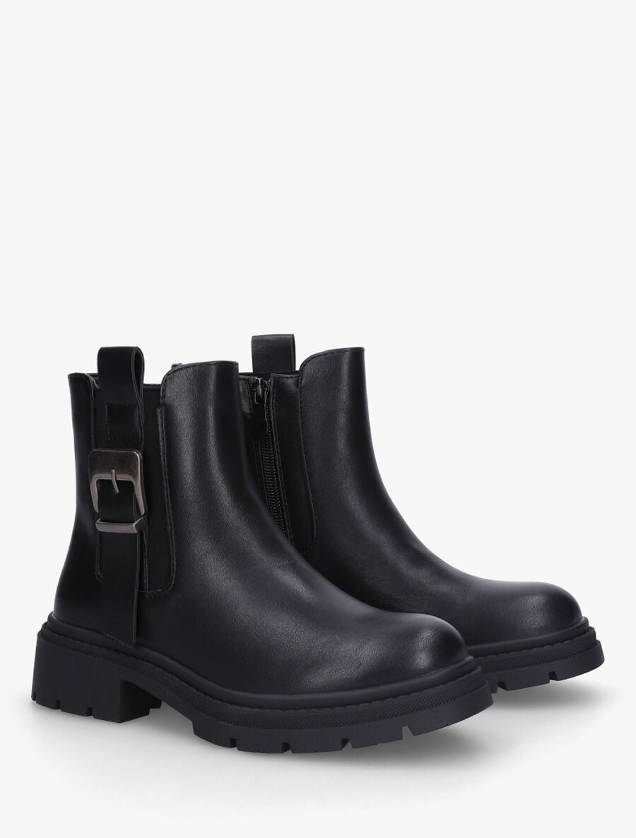Bottines style chelsea à boucle décorative - Noir - 4