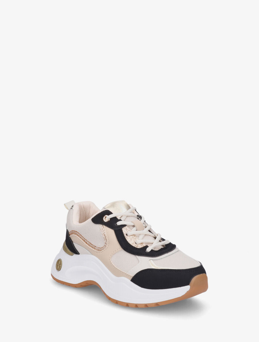 Baskets bimatière à contrefort nacré - Noir - 2