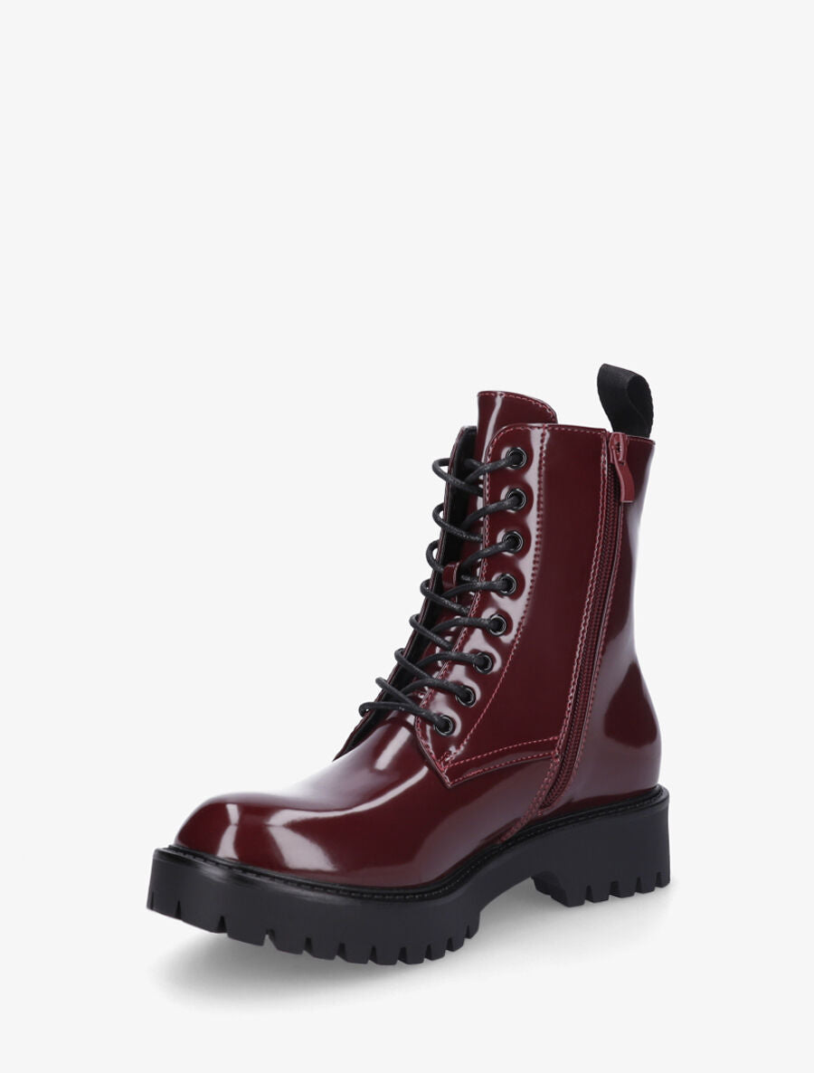 Bottines montantes vernies - Bordeaux - 3