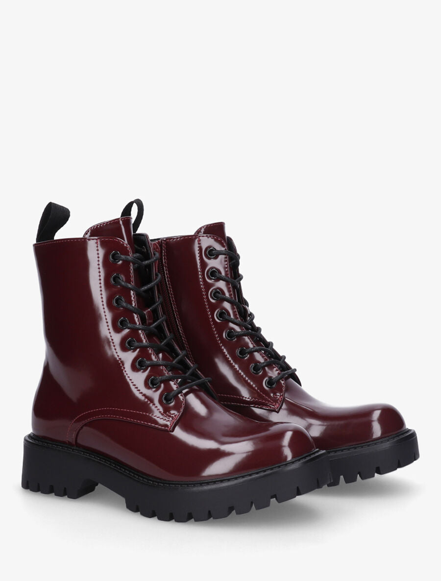Bottines montantes vernies - Bordeaux - 4