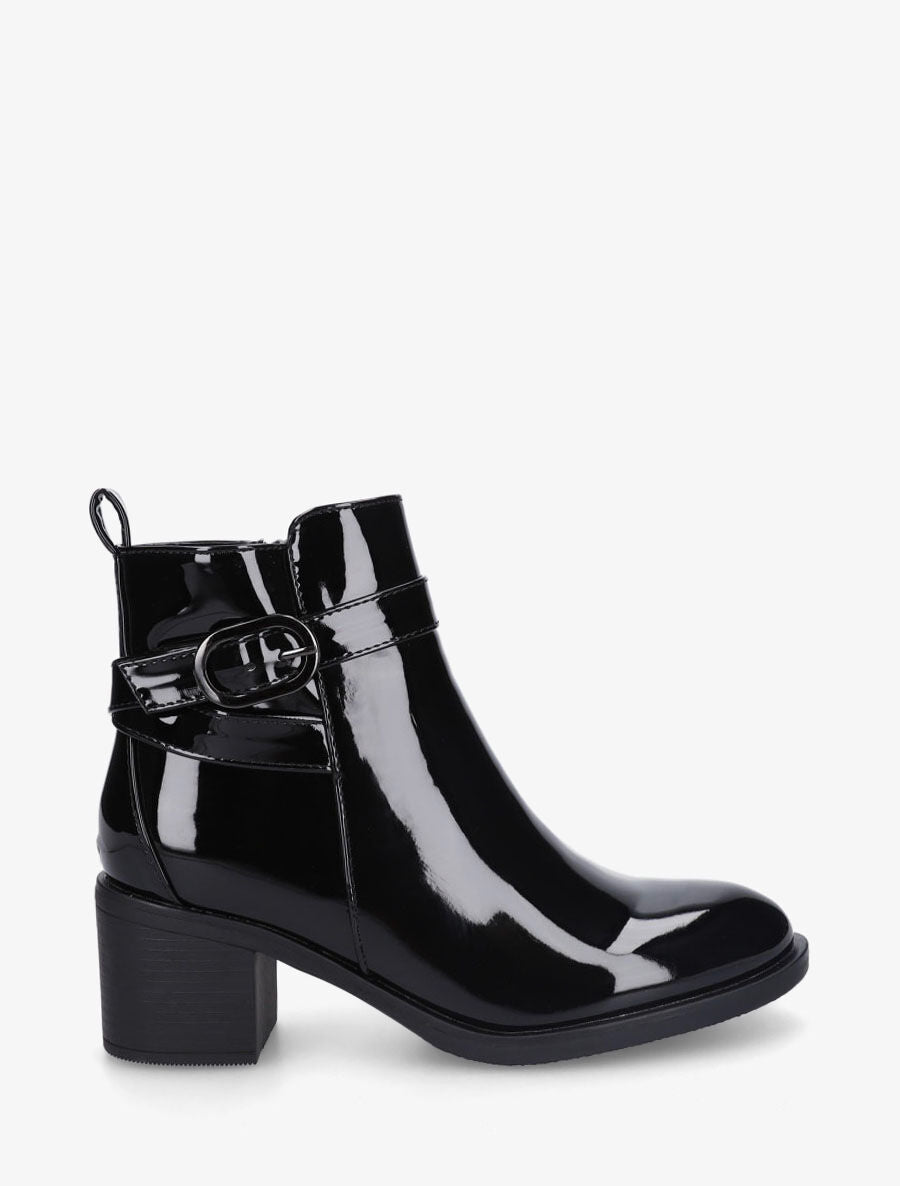 Bottines vernies à talon - Noir - 1