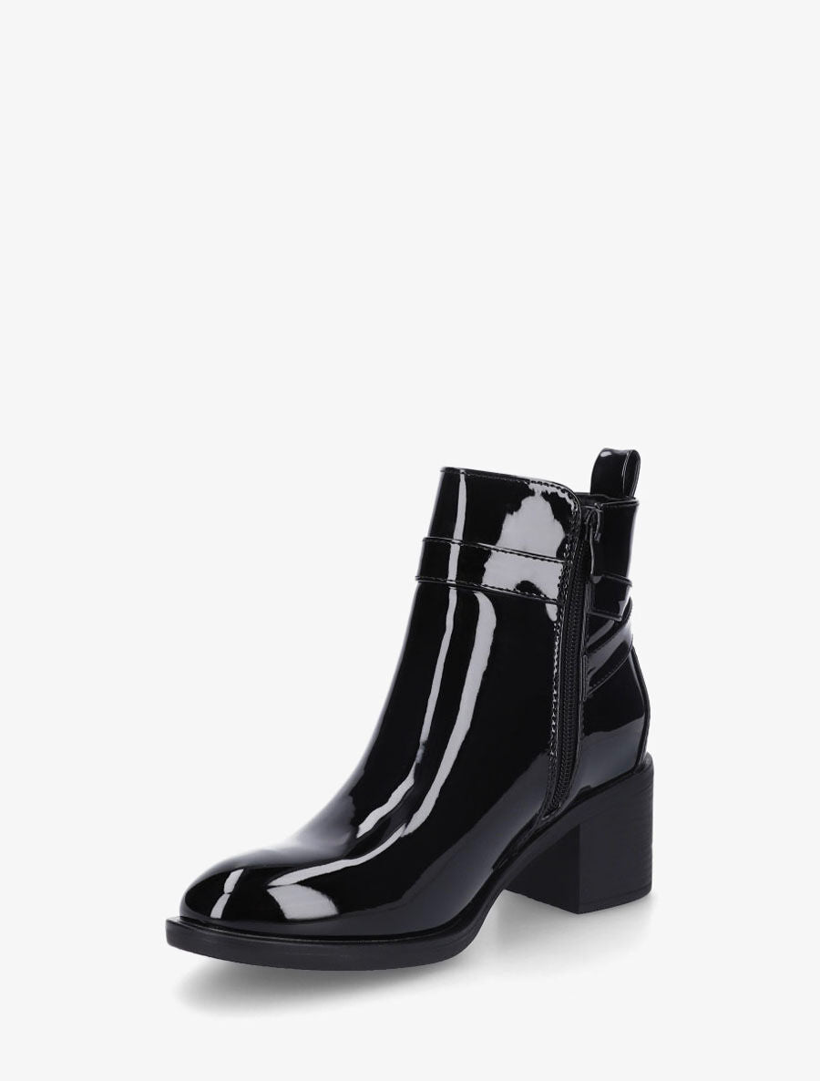 Bottines vernies à talon - Noir - 3
