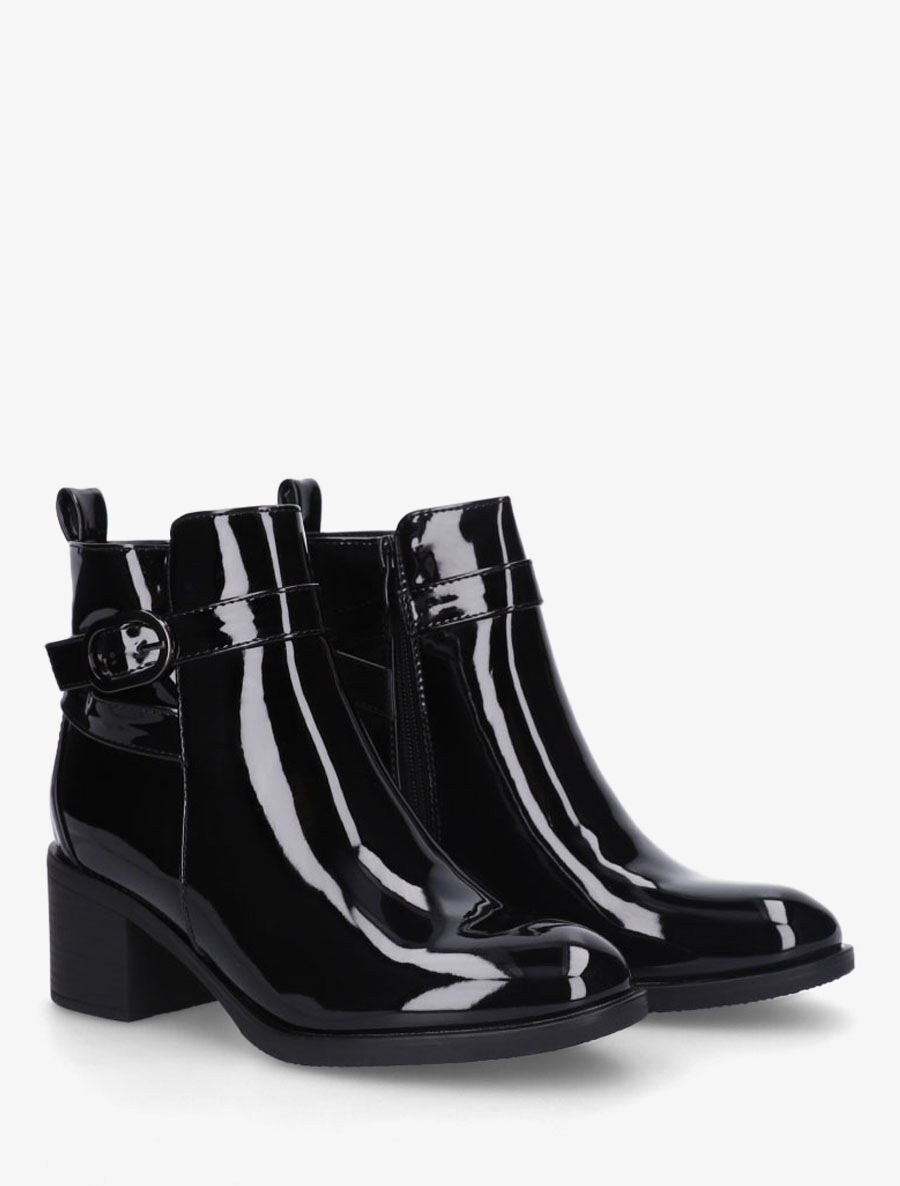 Bottines vernies à talon - Noir - 4