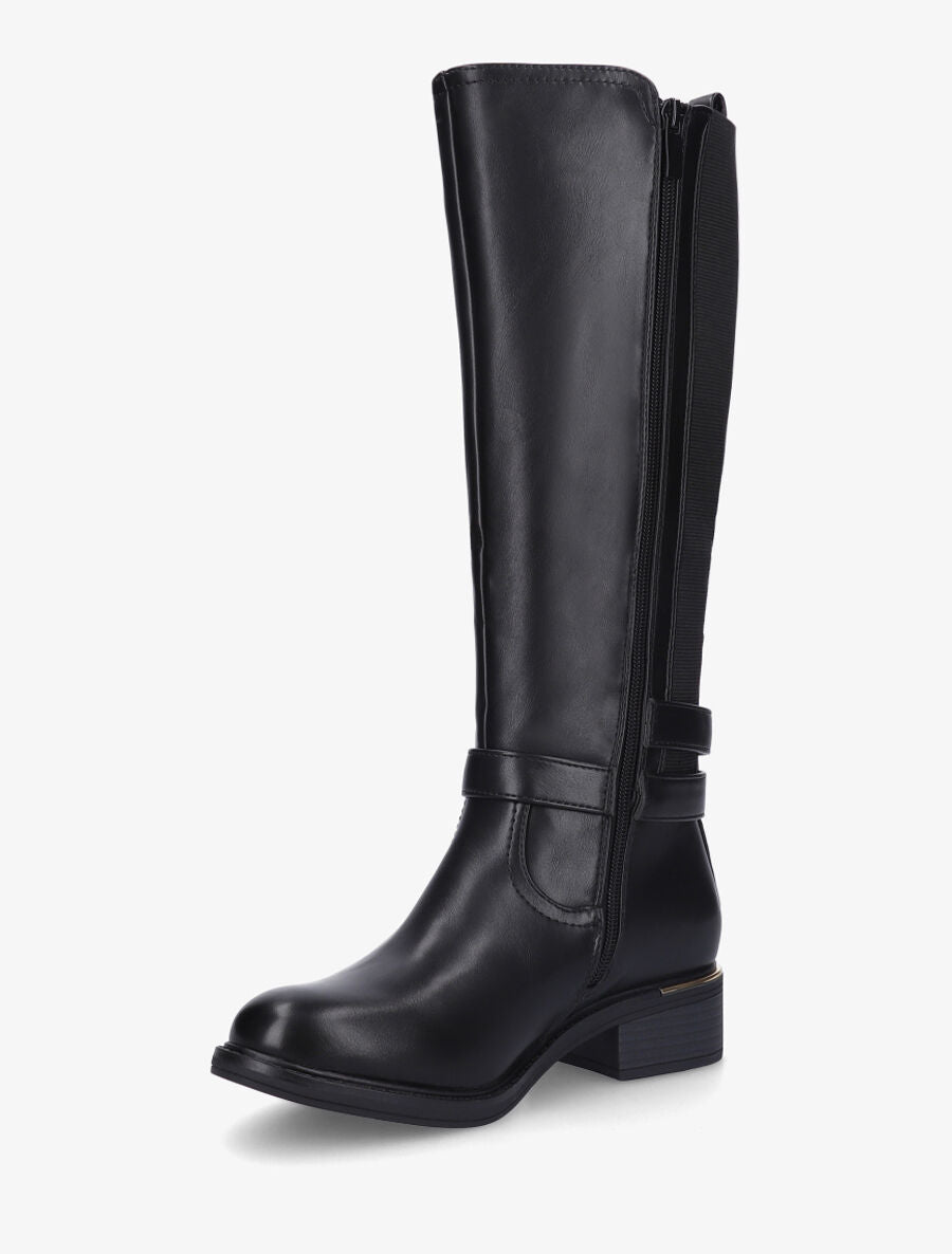 Bottes élastiquées à double sangles et empiècement métal - Noir - 3