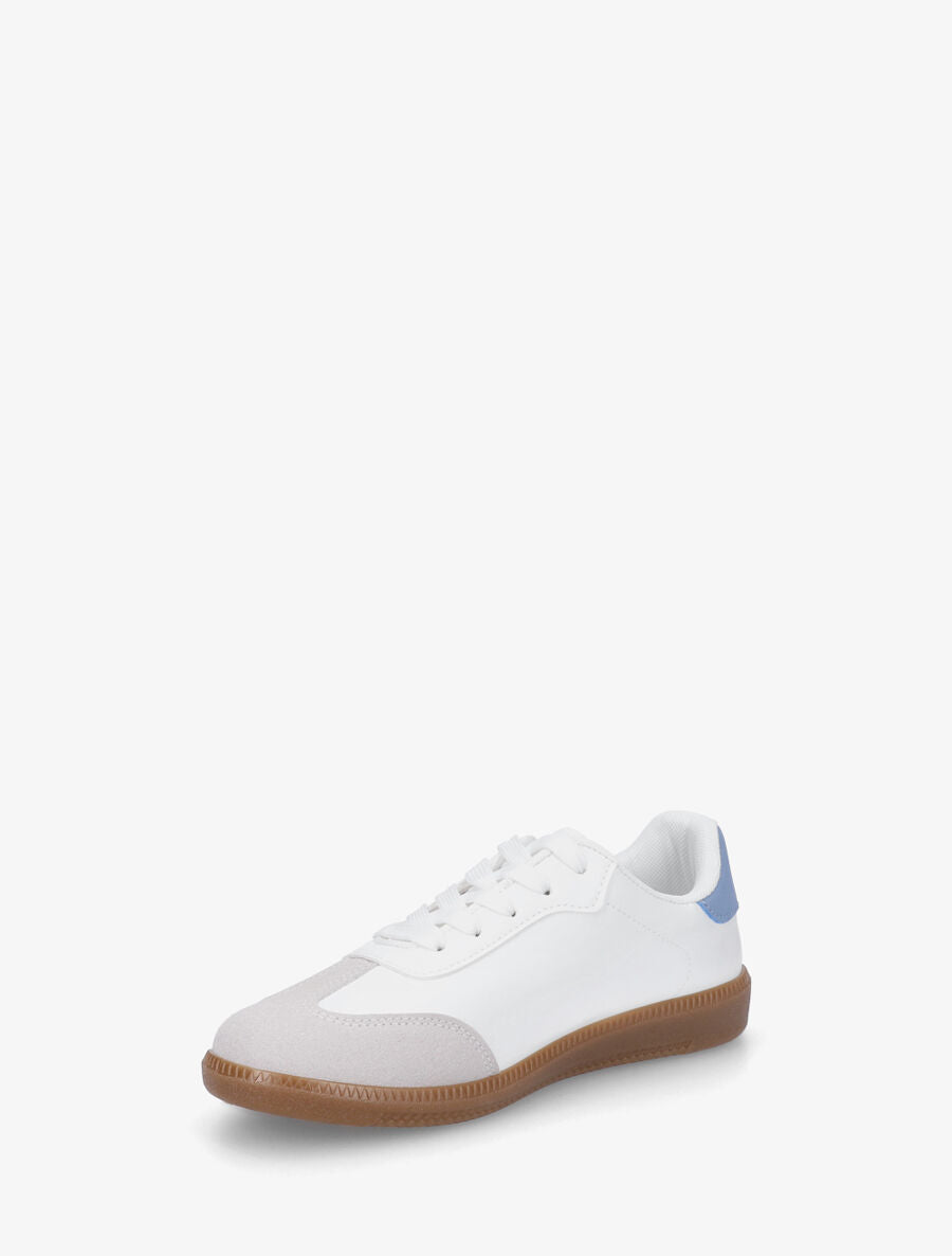 Sneakers en simili bi-matière - Bleu - 3