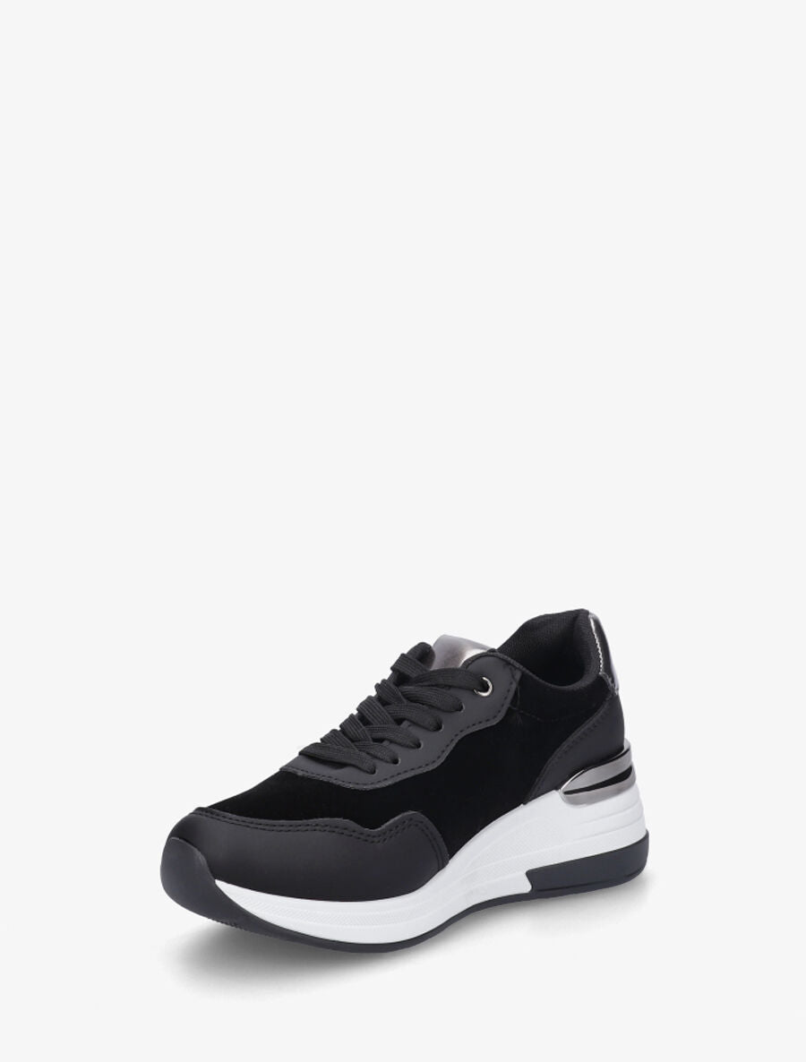 Baskets bimatière motif en strass - Noir - 3