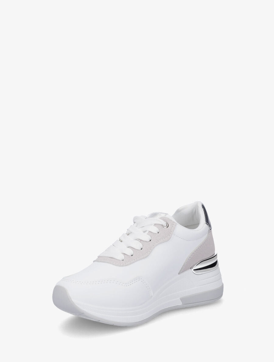 Baskets bimatière motif en strass - Blanc - 3