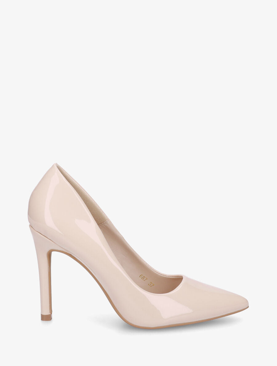 Escaprins vernis hauts à bouts pointus - Nude - 1