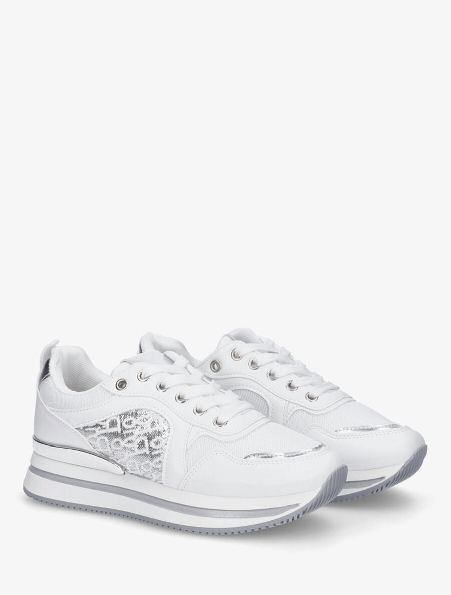 Baskets à jacquard graphique irisé - Blanc - 4