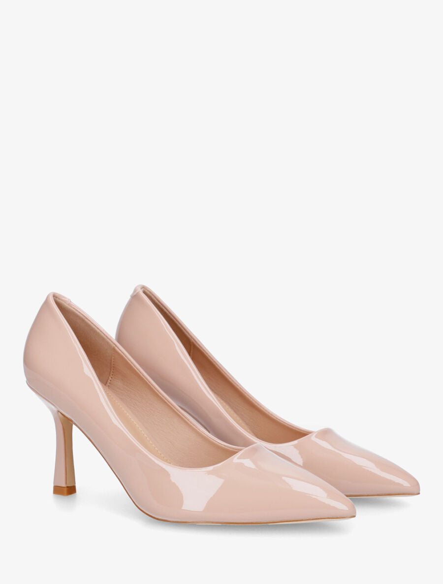 Escarpins vernis à bout pointu - Beige - 4