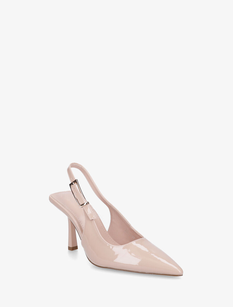 Escarpins vernis ouverts à bouts pointus - Beige - 2