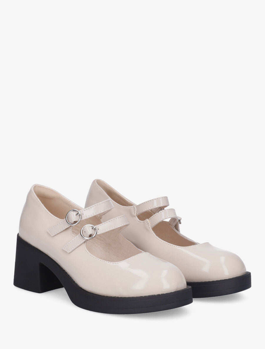 Babies en simili à double brides - Beige - 4